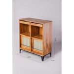 Galaxy Art Modern Solid Teak Wood and Wicker Swizinger Cabinet - Image 8