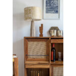 Galaxy Art Modern Solid Teak Wood and Wicker Swizinger Cabinet - Image 5