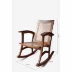 Galaxy Art Rocking Teak Wood and Wicker Armchair - Image 5