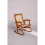 Galaxy Art Rocking Teak Wood and Wicker Armchair - Image 2