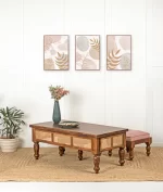 Galaxy Art Cane Solid Wood Coffee Table