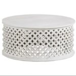 Galaxy Art Modern Solid Wood Woden Round Coffee Table - Image 2