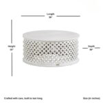 Galaxy Art Modern Solid Wood Woden Round Coffee Table - Image 3