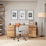 Galaxy Art Industrial-Style Modular Desk with Dual File Cabinets