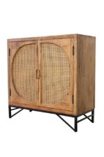 Galaxy Art Handcrafted Cane Two-Door wooden Cabinet - Image 4