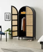 Galaxy Art Victorian Rattan Wardrobe In Black - Image 2