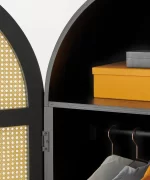 Galaxy Art Victorian Rattan Wardrobe In Black - Image 3