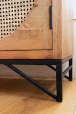 Galaxy Art Handcrafted Cane Two-Door wooden Cabinet - Image 2