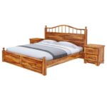 Galaxy Art Curvy Curve Solid Wood Bed - Image 2